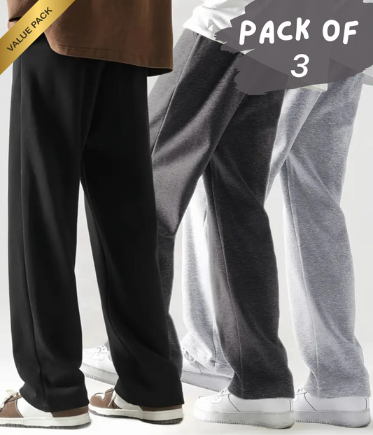 Unisex Track Pants - Stretchable, Breathable & Perfect for Active Lifestyles - Combo of 3