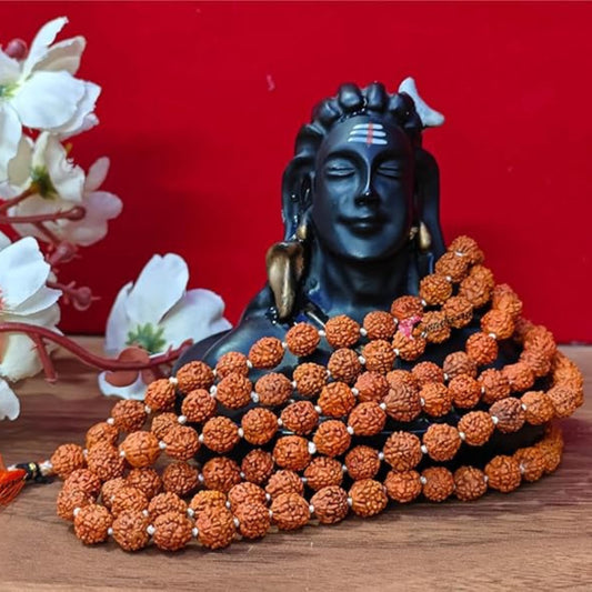 108 Beads Rudraksha Jaap Mala – Sacred Rosary for Meditation & Prayer