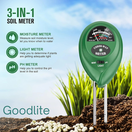 3-in-1 Soil Tester – Measure Moisture, pH & Light for Optimal Growth