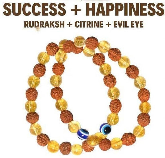Rudraksha Citrine Crystal Bracelet (Pack of 2)