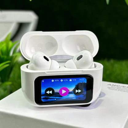Wireless Earbuds with LCD Touch – Ultimate Sound & Control!