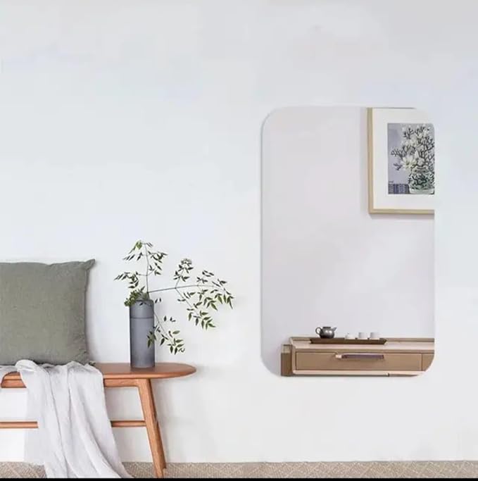 Modern Acrylic Mirror Duo: Oval & Square Set for Perfect Home Accents (Pack of 2)